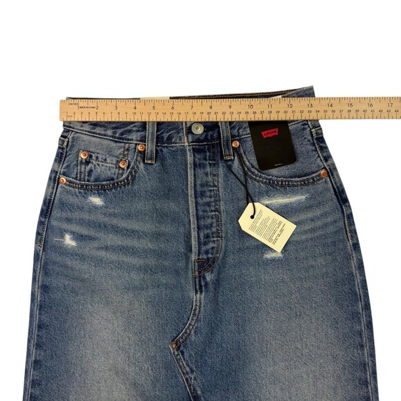 Levi’s Premium Iconic Long Denim Maxi Skirt Blue Women’s 24 / 00 / XXS NWT - Picture 11 of 16
